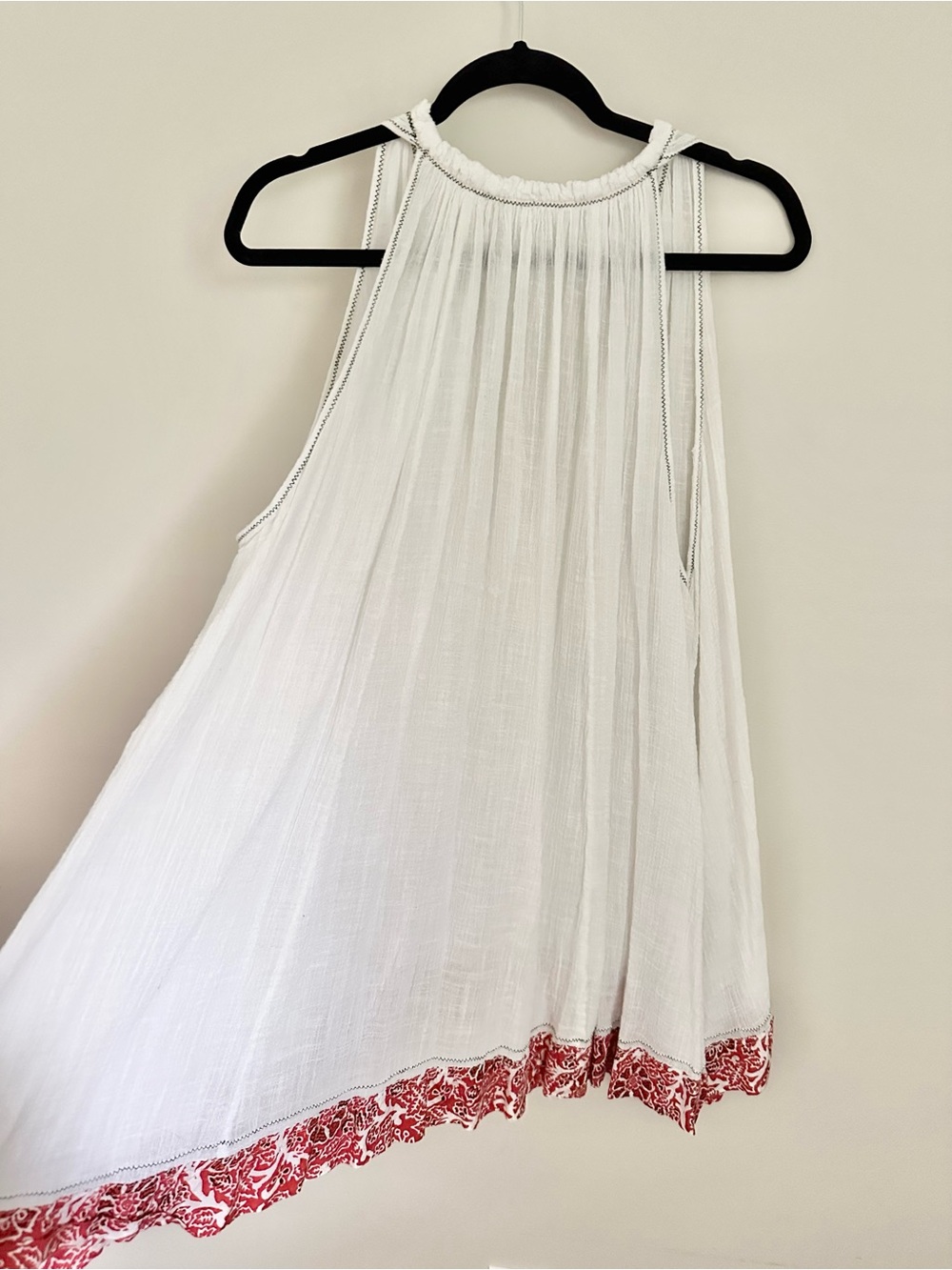 Free People White Gauze Boho Tunic Dress Medium Festival Beach ResortWear - Picture 5 of 10